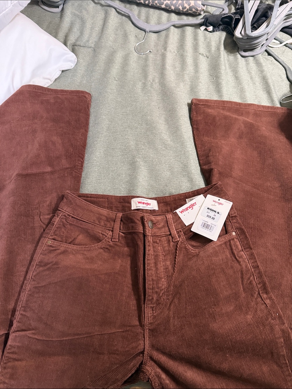 Wrangler Rust Brown Corduroy Flare Pants - Picture 4 of 5